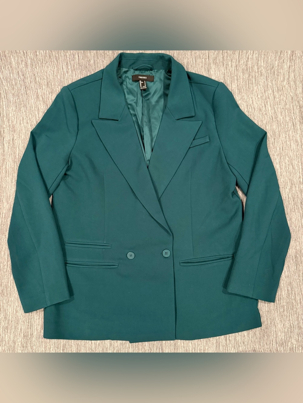 Forever 21 Deep Teal Double-Breasted Blazer